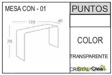 Consola de cristal de una pieza CON - 01