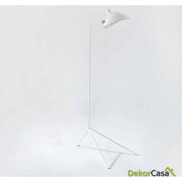 LÁMPARA DE PIE CON PANTALLA 64X44X135 METAL BLANCO