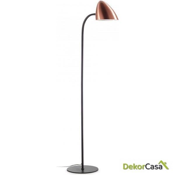 Lámpara de pie metal negro cobre