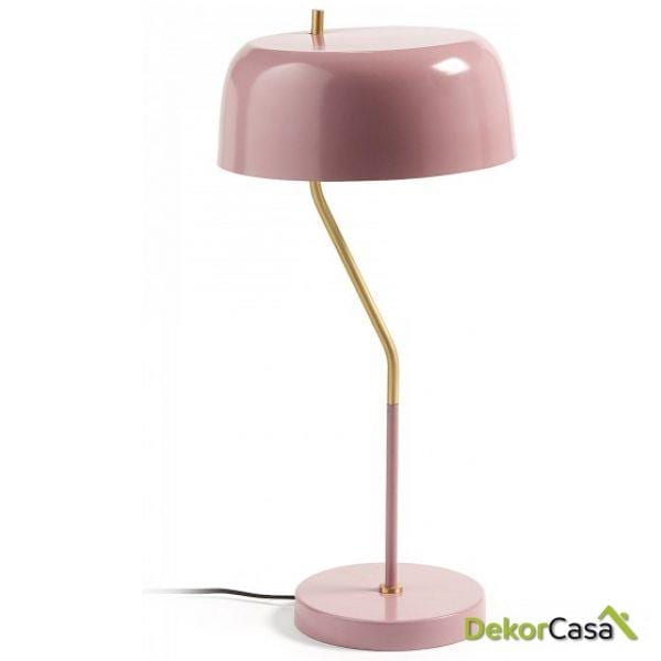 Lámpara de sobremesa metal rosa claro