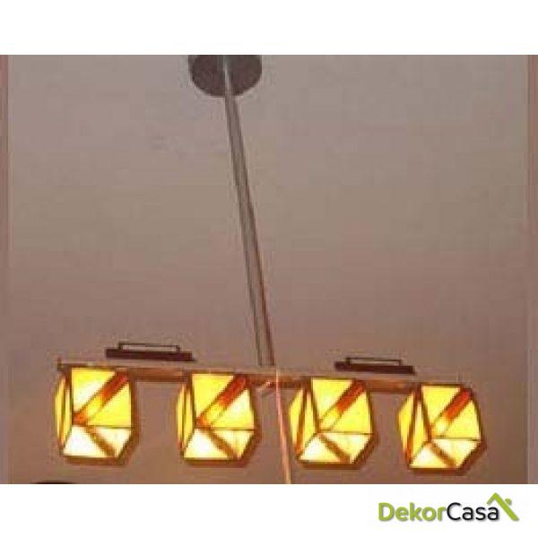 Lámpara de techo colgante cubo 4 luces