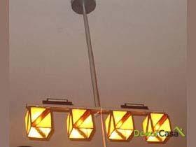 Lámpara de techo colgante cubo 4 luces