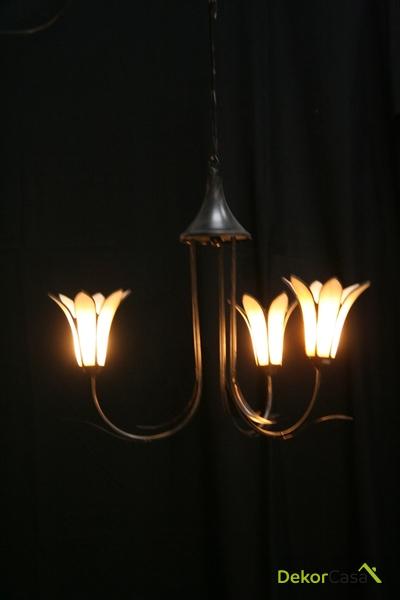 Lámpara de techo colgante Tiffany 3 campanillas