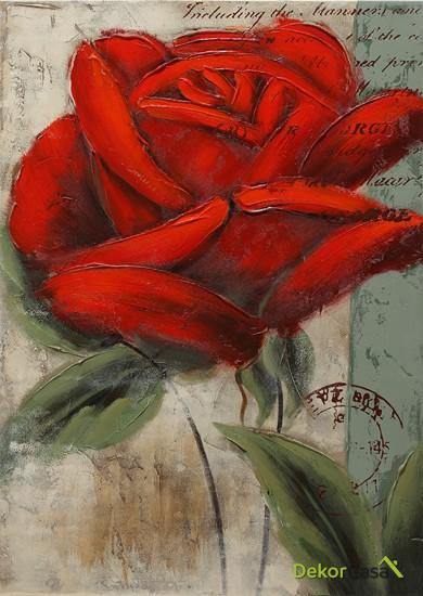 Lienzo Flor Roja