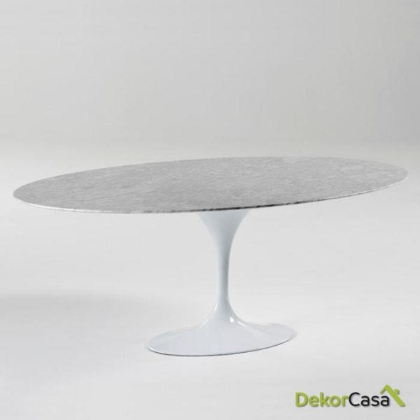 Mesa Comedor artemisa Aluminio y Mármol Blanco 200x120x73 cm