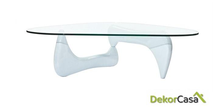 mesa nogu mdfbl baja lacada blanca cristal 120x70 cms