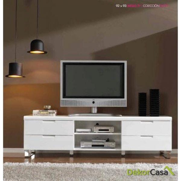 Mueble Television  Acero Blanco Brillo TV - 602