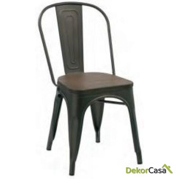 silla hierro bronce 44x54x83cm