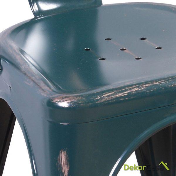 Silla metalica volt verde envejecido detalle asiento