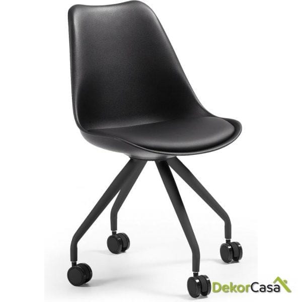 silla oficina con ruedas  charles negro