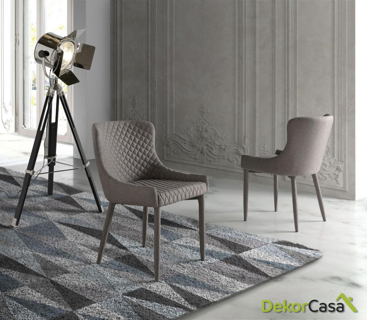 silla tapizada acolchada gris dc 113 1