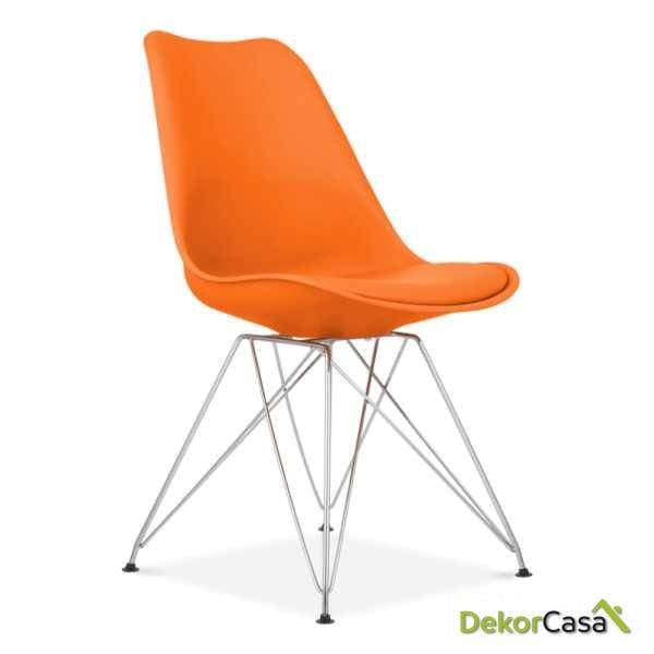 silla ames naranja patas metalicas 1