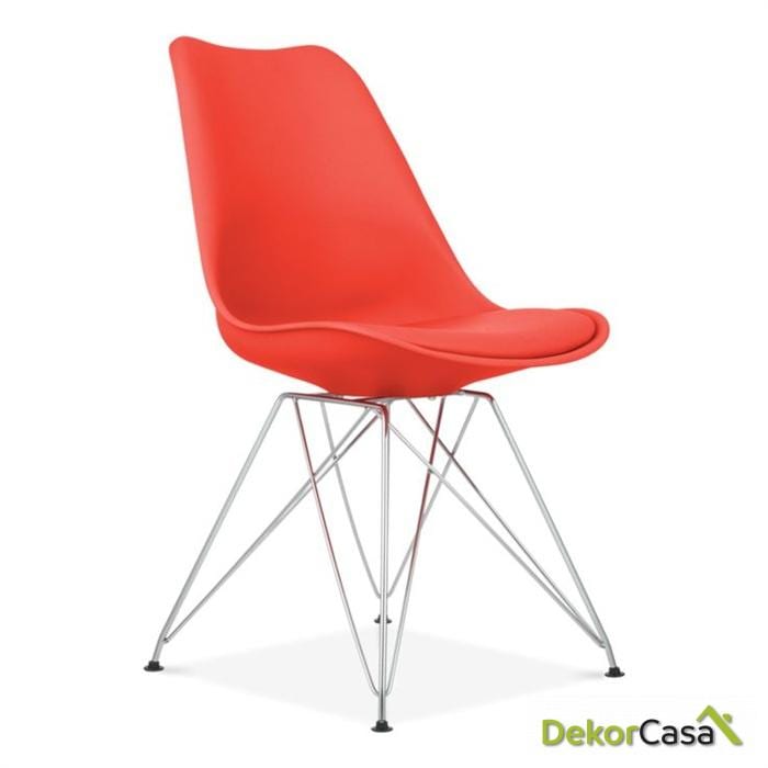 silla ames roja patas metalicas 1
