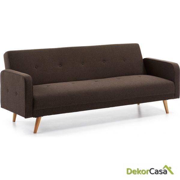 Sofa Cama ROGER 210 CM.Tejido Marron Oscuro