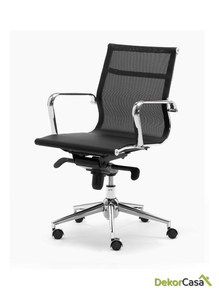 silla oficina malla respaldo bajo negro berlin