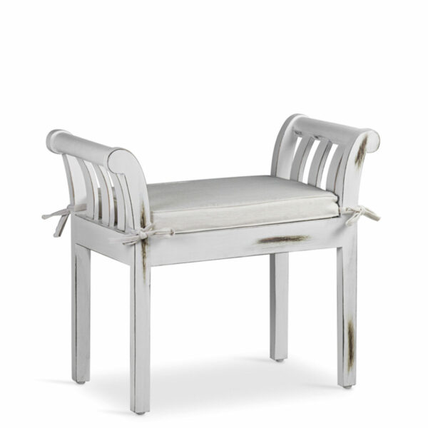 Banqueta Kipas Blanca Con Cojín