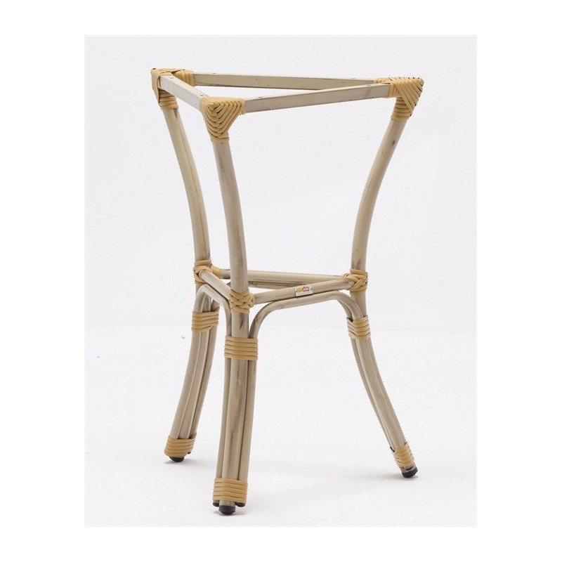 base de mesa acapulco aluminio 3 pies acabado bambu beige