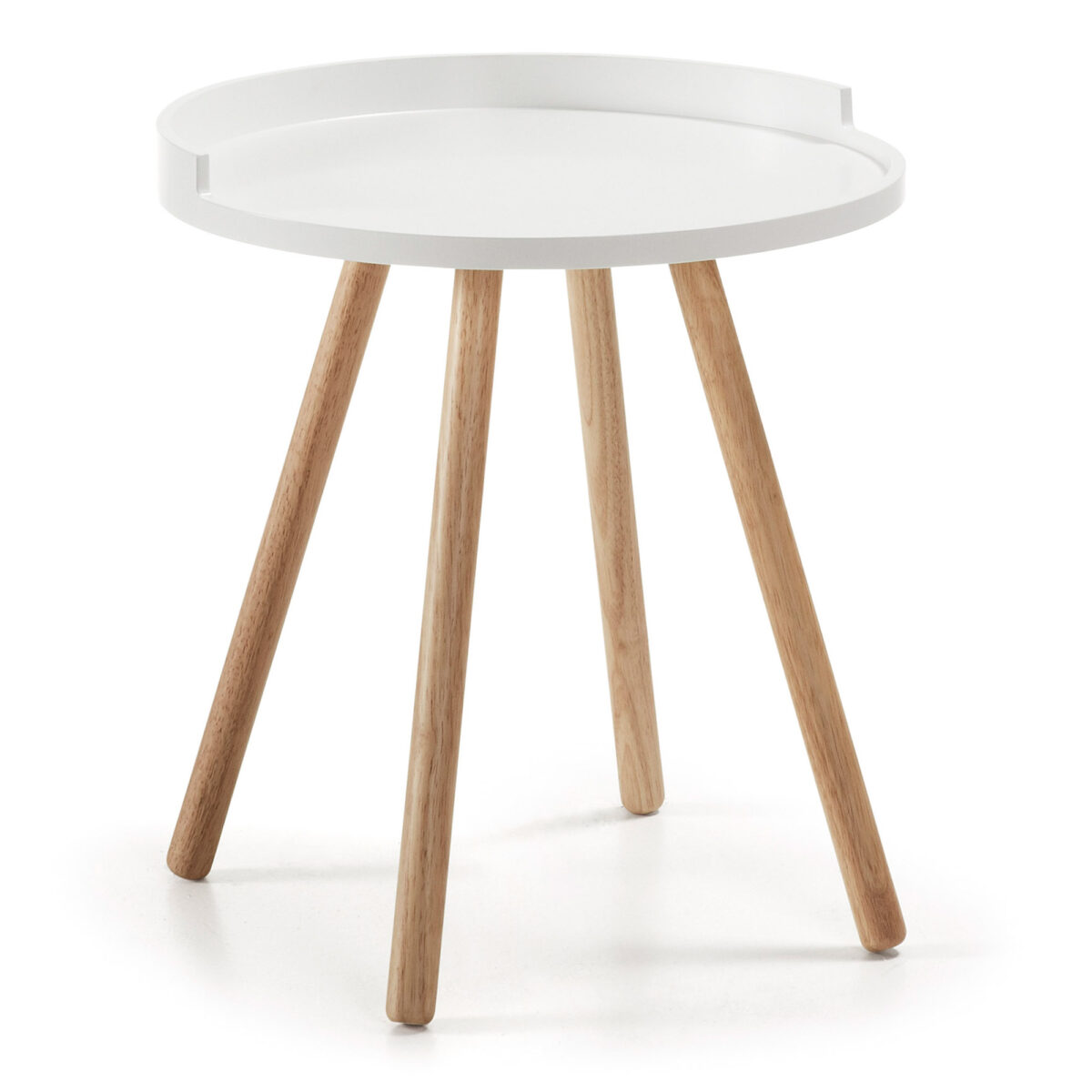 BRUK Mesa auxiliar madera natural blanco