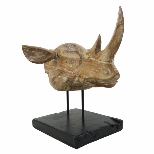 Cabeza Rinoceronte Teka Blanqueada