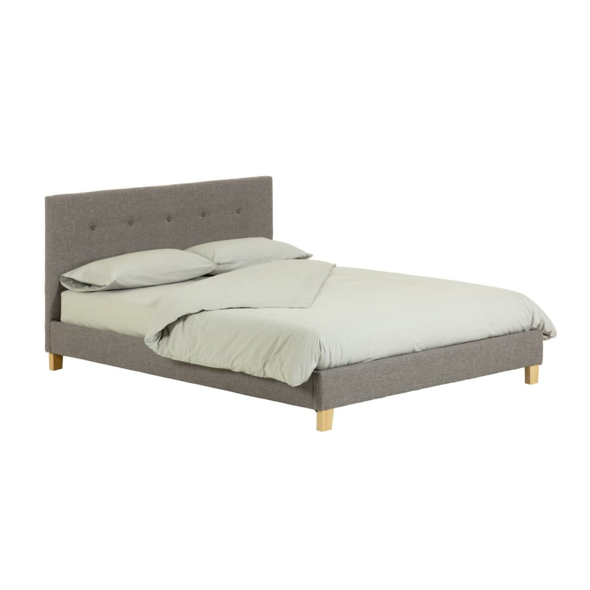 Cama con somier Natuse gris 150 x 190 cm