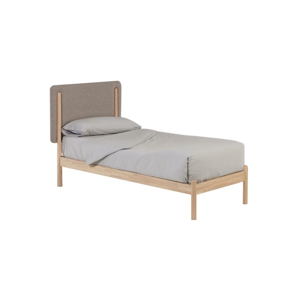 Cama Shayndel de madera maciza de caucho 90 x 190 cm