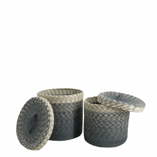 Cestas Jute Con Tapa S/2