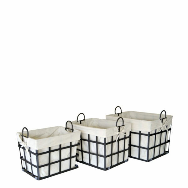 Cestos Ropa / Metal Cuadro Grande S/3