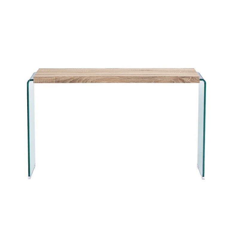 consola mesa osiris madera cristal curvado 120x40 cms 1