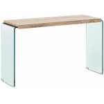 consola mesa osiris madera cristal curvado 120x40 cms