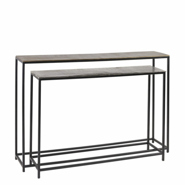 Consolas Antique Bronce Y Plata S/2