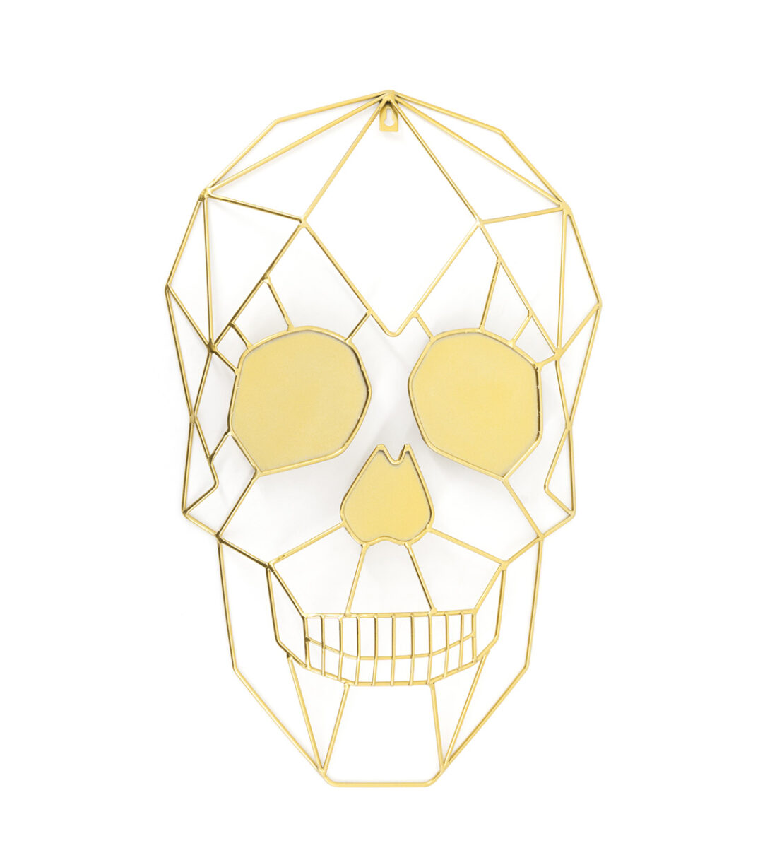 Decoracion De Pared Metal Dorado Skull