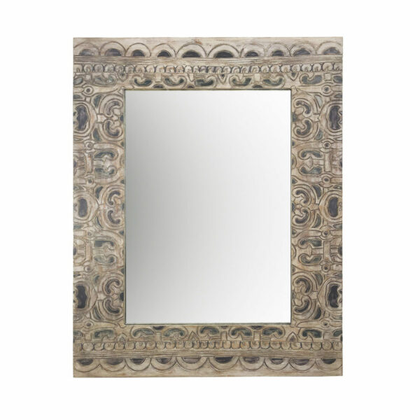 Espejo Ethnic Tallado Gris