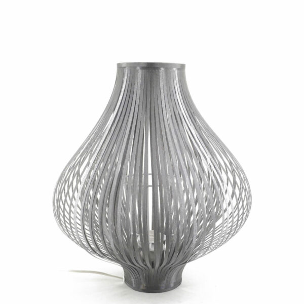 Lámpara De Sobremesa Oval Tela Gris