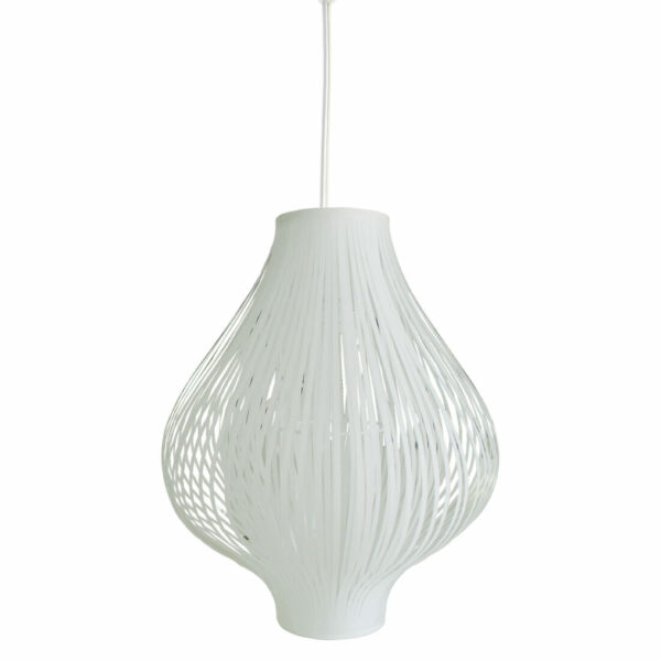 Lámpara De Techo Oval Tela Blanca