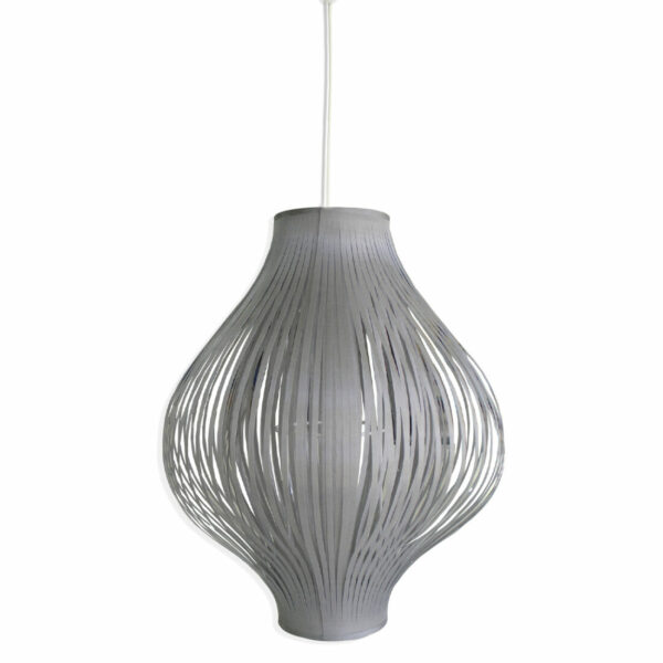 Lámpara De Techo Oval Tela Gris