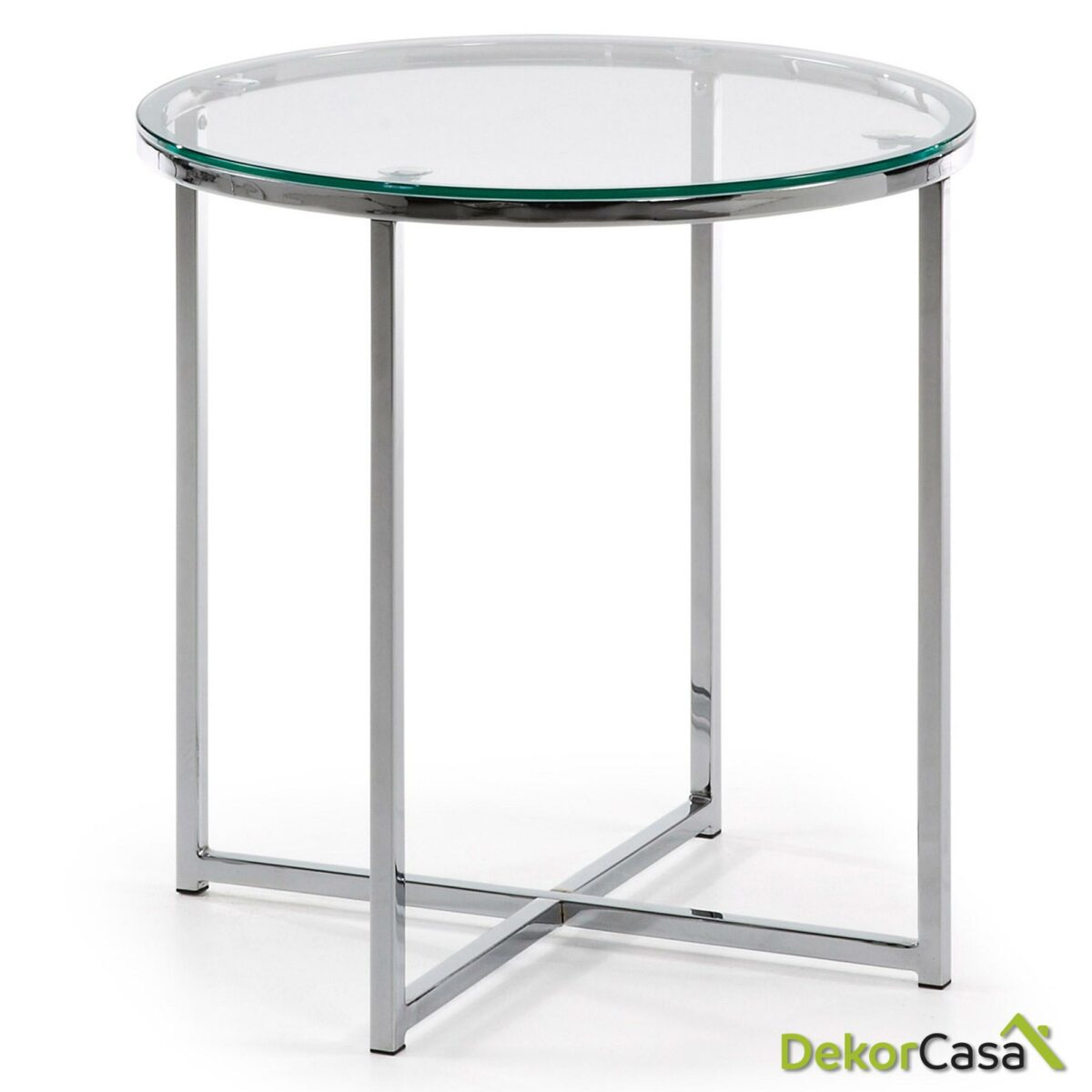 MESA AUXILIAR  VIVID Cromado Cristal Transparente