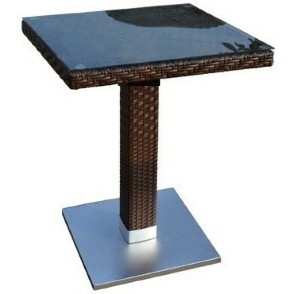 mesa candice aluminio ratan chocolate 80x80 cms