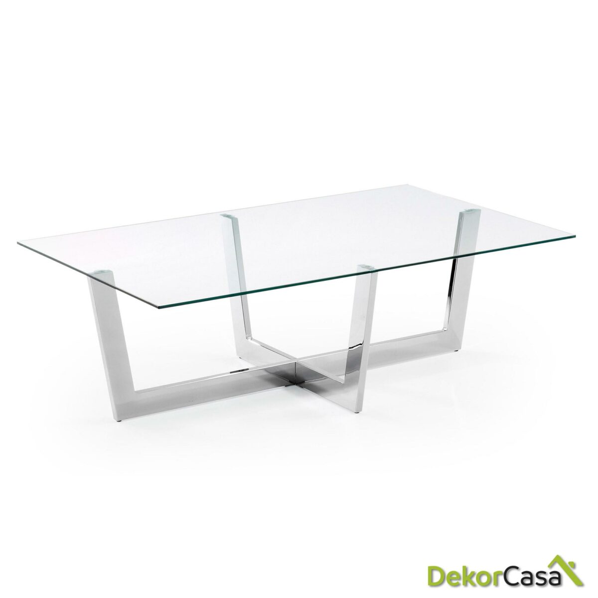 MESA CENTRO PLUM Cromada Cristal Transp