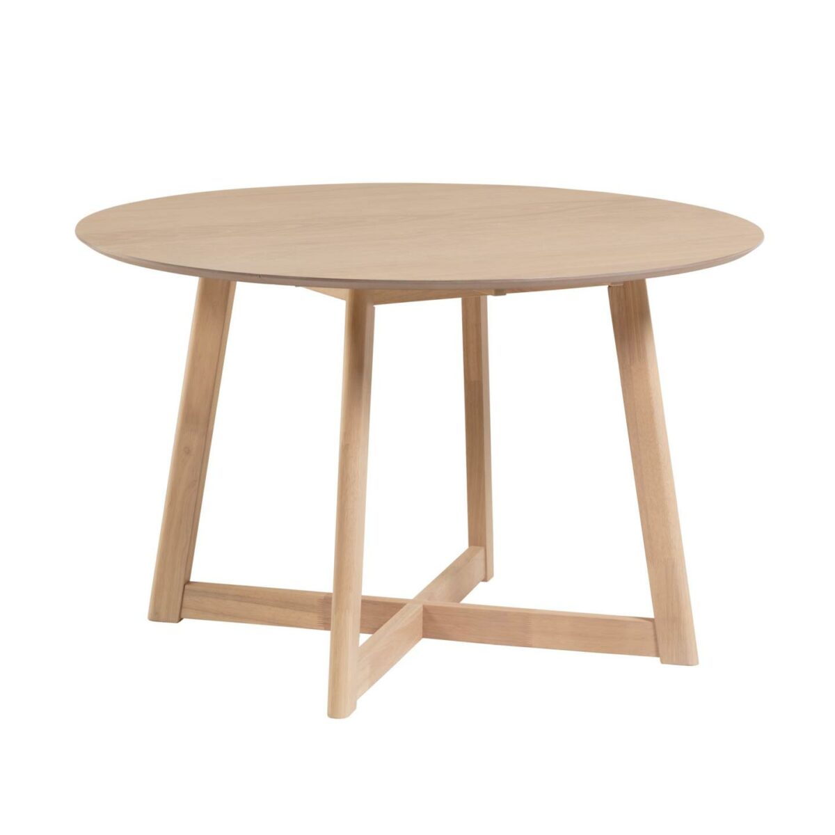 Mesa extensible redonda Maryse 70 (120) x 75 cm chapa de roble patas madera maciza caucho