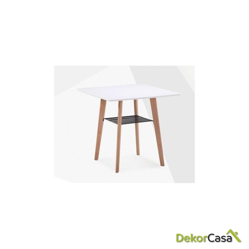 mesa gales madera lacada blanca 80 x 80 cms