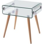 mesa holanda madera cristal 55x40 cms