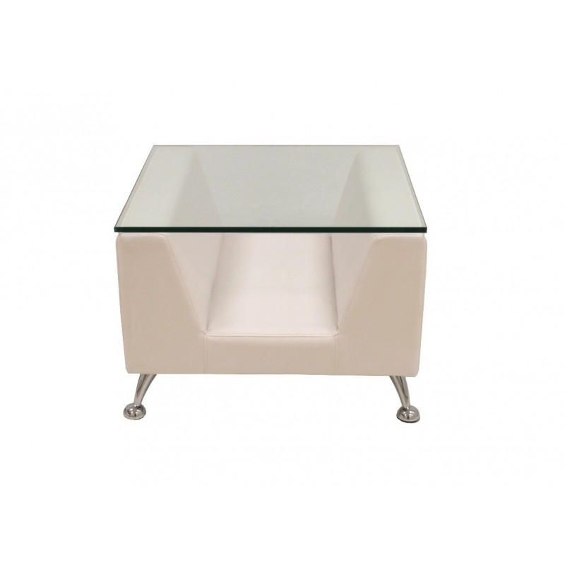 mesa kate baja cristal blanca 60x60 cms