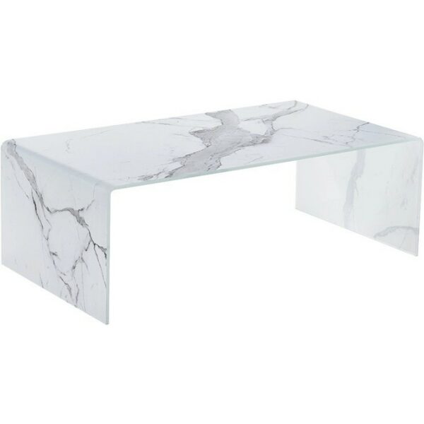 Mesa marble baja cristal imitacion marmol 110x60 cms