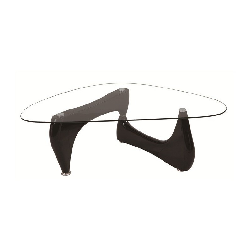 mesa nogu baja lacada negra cristal 120x70 cms