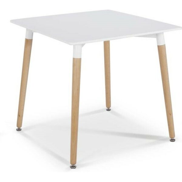 mesa nury h madera tapa lacada blanca de 80 x 80 cms