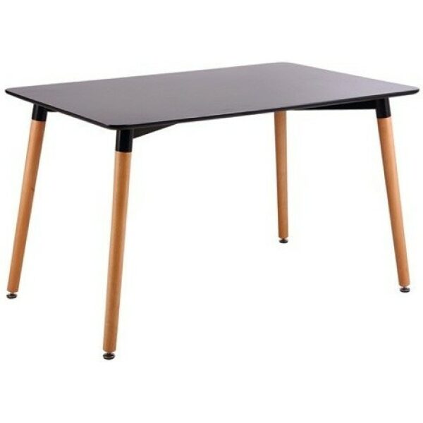 mesa nury h madera tapa lacada negra de 120 x 80 cms