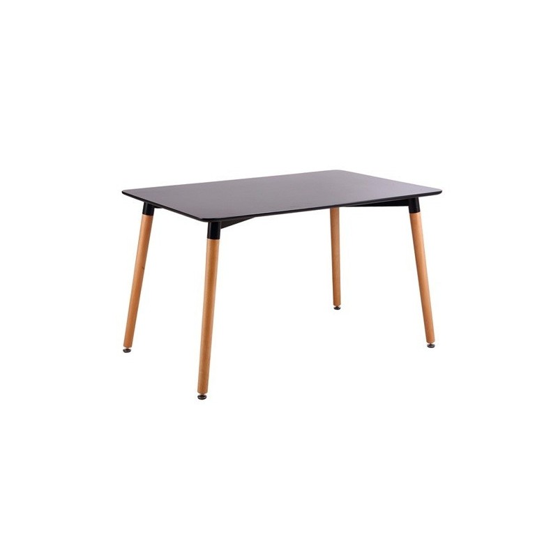 mesa nury h madera tapa lacada negra de 120 x 80 cms