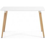 mesa nury madera tapa lacada blanca 120 x 80 cms