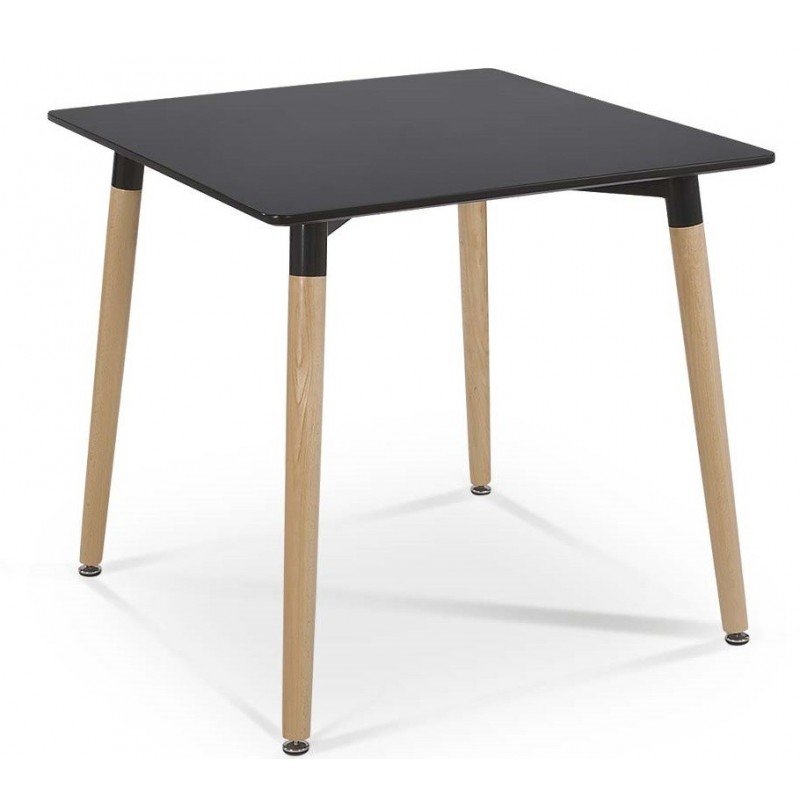 mesa nury madera tapa lacada negra de 80 x 80 cms