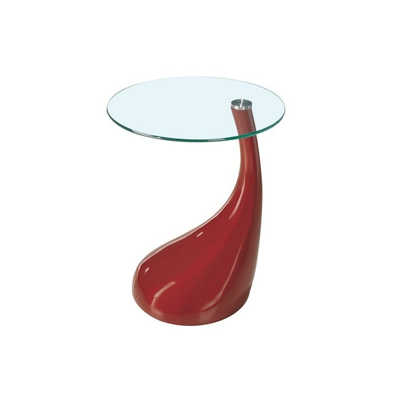mesa pear new baja roja cristal 50 cms de diametro